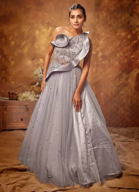 Gray Colour Gypsy Anandam New Designer Party Wear Exclusive Net Gown Collection 2389 C
